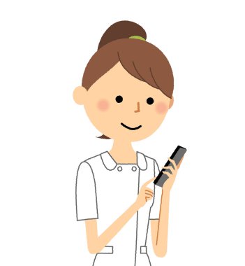 Hemşire, Akıllı telefon / Bu bir akıllı telefon kullanan bir hemşire bir örnektir.