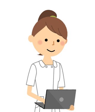 Hemşire, Laptop / Bu bir dizüstü bilgisayar işleten bir hemşire bir örnektir.