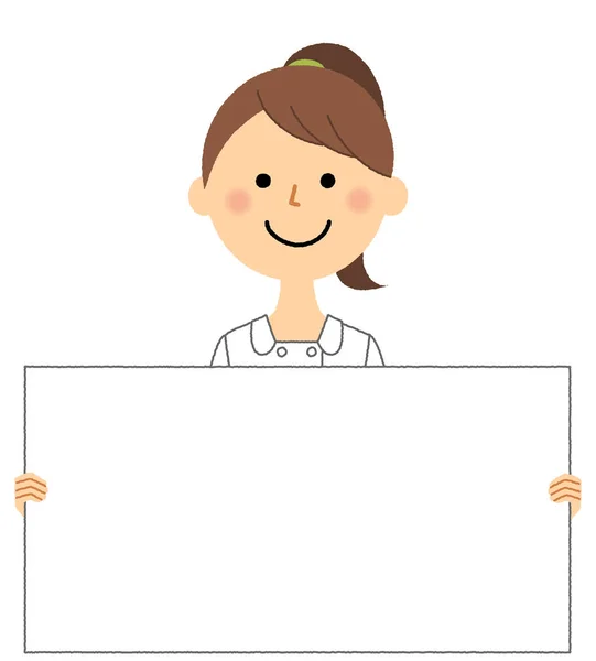 Krankenschwester Whiteboard Ist Eine Abbildung Einer Krankenschwester Mit Whiteboard — Stockvektor