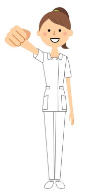 Hemşire,Zafer Duraklama / Bu bir hemşire Zafer poz yapıyor bir örnektir.