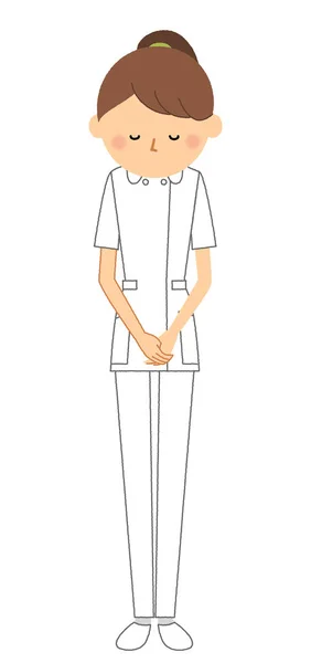 Perawat Bow Ini Adalah Ilustrasi Seorang Perawat Membungkuk - Stok Vektor
