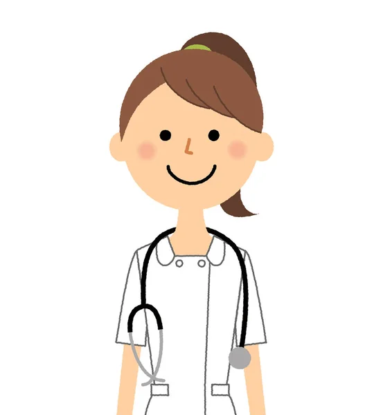 Enfermera Estetoscopio Una Ilustración Una Enfermera Del Cuello Estetoscopio — Vector de stock