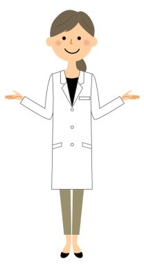 Beyaz önlük kadın, Her iki el açık / Bu iki elini yayılır beyaz ceketli bir kadın bir örnektir.