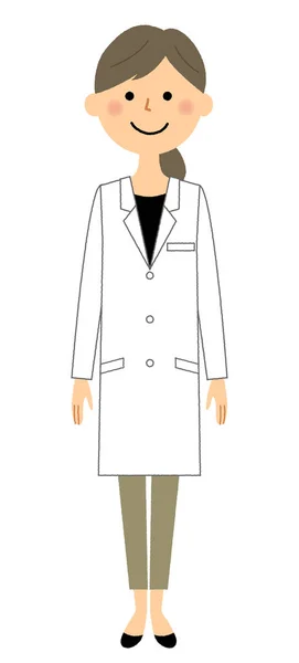 Fêmea Casaco Branco Uma Ilustração Uma Mulher Vestindo Casaco Branco — Vetor de Stock