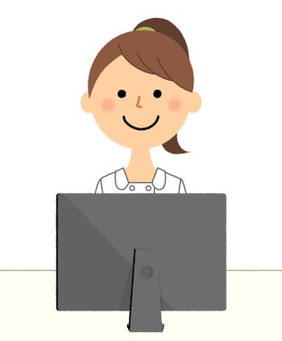 Hemşire, Pc / Bu bir Pc işleten bir hemşire bir örnektir.