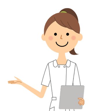 Hemşire, Tıbbi grafik / Tıbbi kaydı olan bir hemşirenin İllüstrasyon.