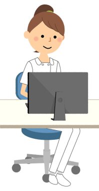 Hemşire, Pc / Bu bir Pc işleten bir hemşire bir örnektir.