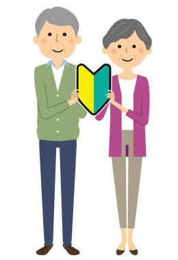 Yaşlı çift, Acemi İşareti/ Bu acemi işaretleri ile yaşlı bir çift bir örnektir.