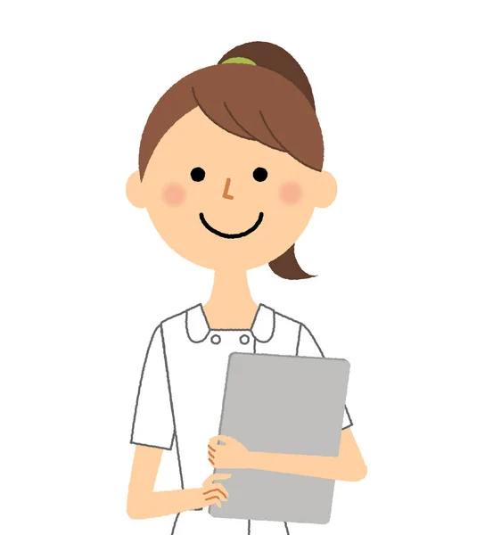 Enfermeira Prontuário Ilustração Uma Enfermeira Com Prontuário Médico — Vetor de Stock