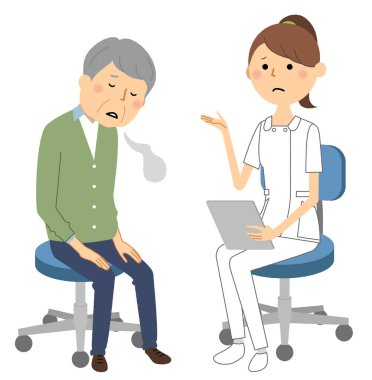 Hemşireler, Bir hemşirenin Konsültasyon/İllüstrasyon'u bir hastaya açıklarken.