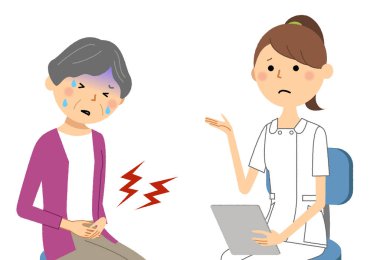 Hemşireler, Bir hemşirenin Konsültasyon/İllüstrasyon'u bir hastaya açıklarken.