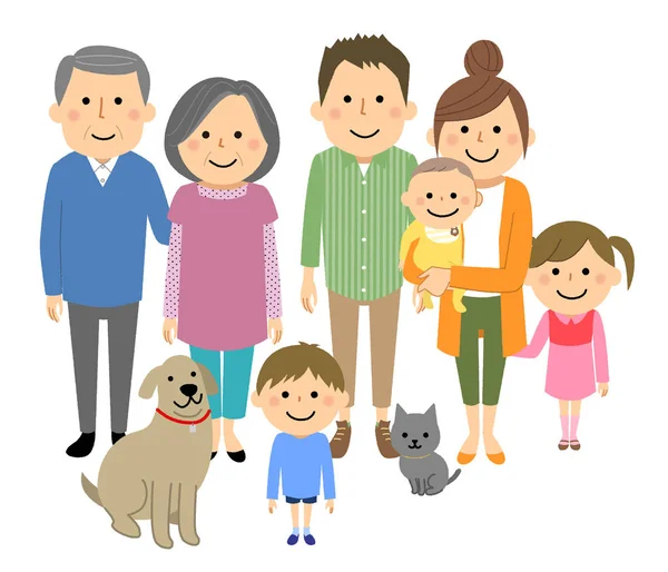Buona Famiglia Illustrazione Una Buona Famiglia — Vettoriale Stock