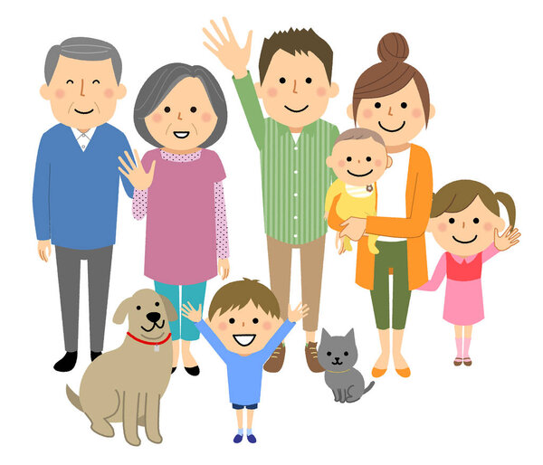 Good family/It is an illustration of a good family.