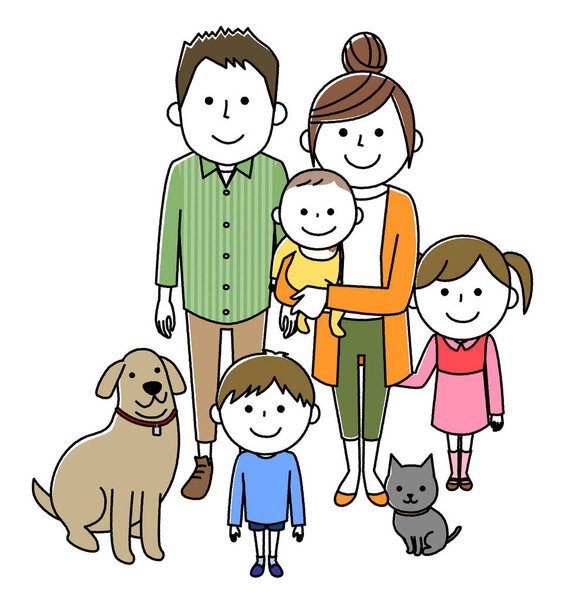 Good family/It is an illustration of a good family.