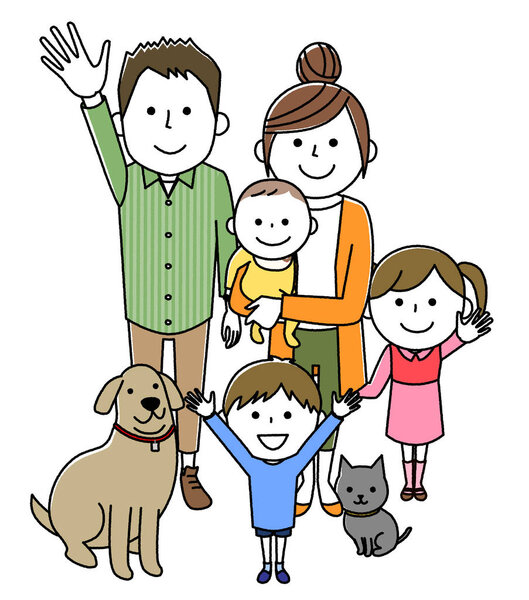 Good family/It is an illustration of a good family.