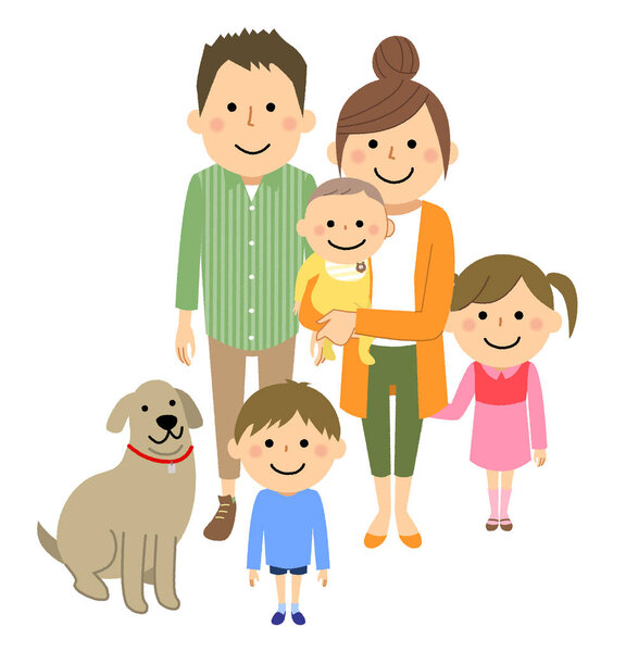 Good family/It is an illustration of a good family.