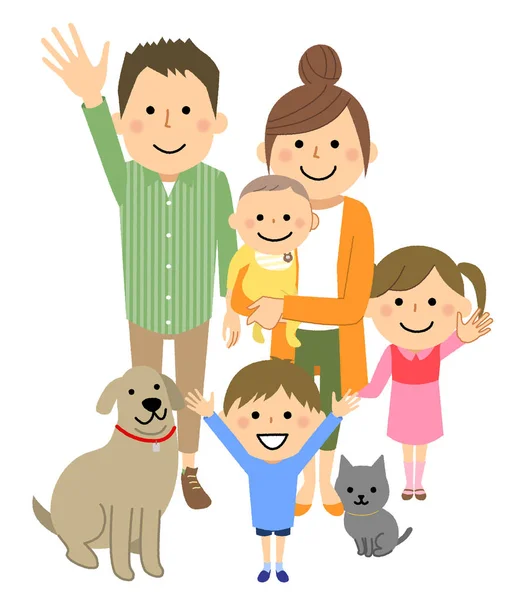 Buena Familia Una Ilustración Una Buena Familia — Vector de stock