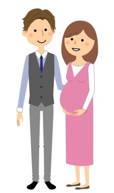 Genç çift, Hamile kadın / Bu genç bir çift bir örnektir.