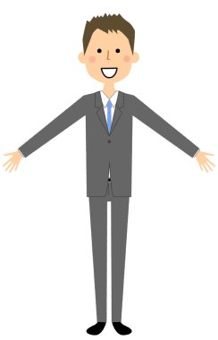 İşadamı, iki kolumu açılan / iki kolu yayılır genç bir adam bir örnektir.