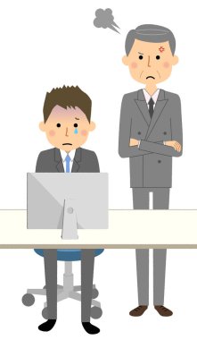 Patronuma kızan bir iş adamının çizimi..