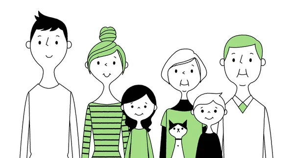 Buena Familia Una Ilustración Una Buena Familia — Vector de stock