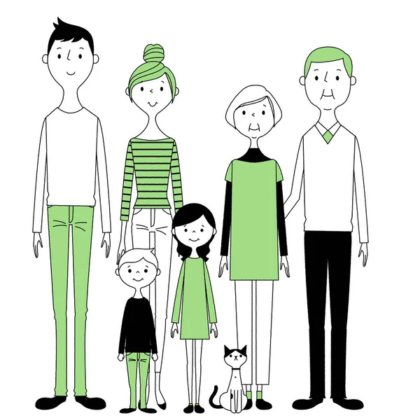 Bonne Famille Est Une Illustration Une Bonne Famille — Image vectorielle