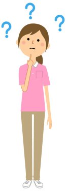 Bakıcı, hemşirelik asistanı, süpheli / Endişeli bir bakıcının tasviri.