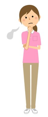 Bakıcı, hemşire yardımcısı, iç çekme. Bakıcının iç çekişi..