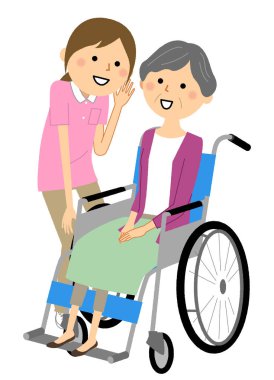 Tekerlekli sandalyedeki yaşlı kişi ve bakıcı / tekerlekli sandalyedeki yaşlı kişi ve bakıcı resmi.