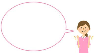 Boş metin balonu ile bakım verici, Balon / Bakıcı bir balon çizimi.