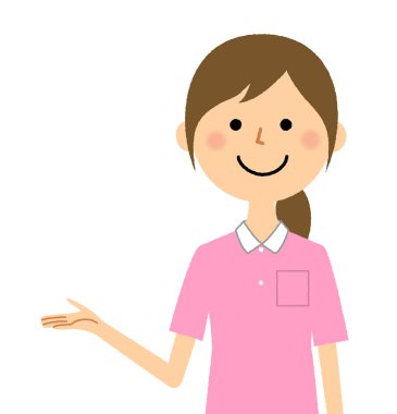 Bakıcı, hemşire yardımcısı, rehber. Bu, rehberlik eden bir hemşire kadrosunun çizimi..