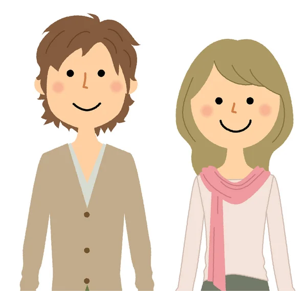 Young Couple Illustration Young Couple — Stock Vector