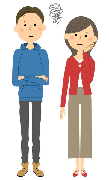 Est Une Illustration Jeune Couple Qui Des Problèmes — Image vectorielle