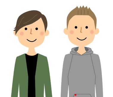Lgbt, homoseksüel / Homoseksüel bir çiftin İllüstrasyonu.