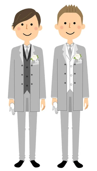 Lgbt Same Sex Marriage Illustration Homosexual Couple Getting Married — Stock Vector