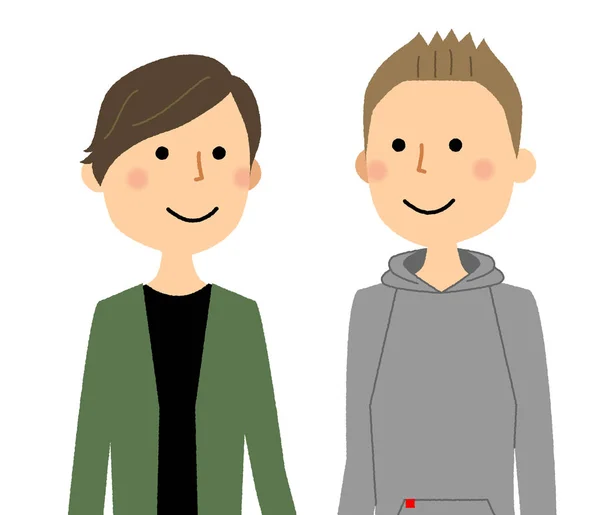 Lgbt Homosexuel Sourire Illustration Couple Homosexuel Souriant — Image vectorielle