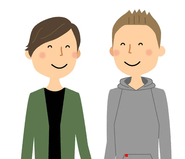 Lgbt Homosexuel Sourire Illustration Couple Homosexuel Souriant — Image vectorielle