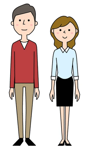 Jeune Couple Illustration Jeune Couple — Image vectorielle