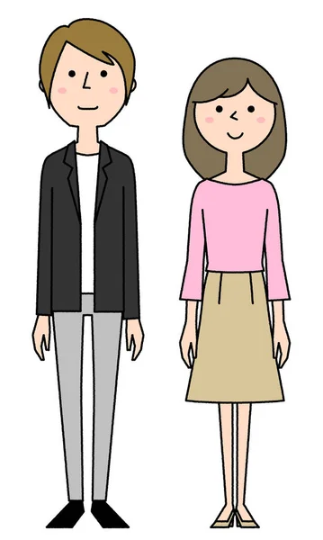 Pareja Joven Ilustración Una Pareja Joven — Vector de stock