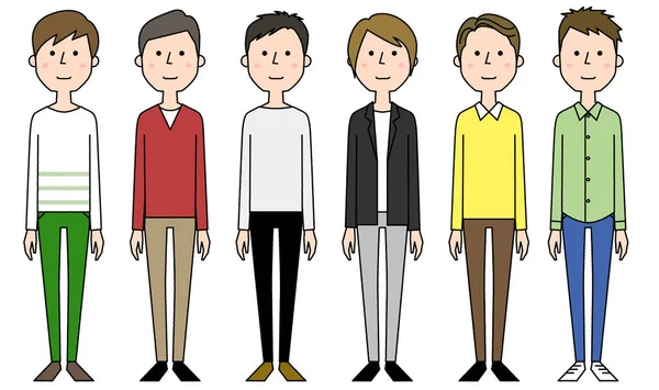 Muži Ilustrace Mladých Mužů — Stockový vektor