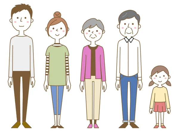 Szczęśliwa Rodzina Ilustracja Szczęśliwej Rodziny — Wektor stockowy