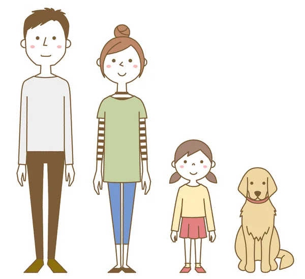 Glückliche Familie Illustration Einer Glücklichen Familie — Stockvektor