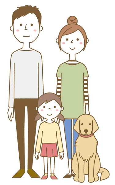 Familia Feliz Ilustración Una Familia Feliz — Vector de stock