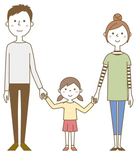 Happy Family Holding Hands Illustration Happy Family Holding Hands — Stock Vector