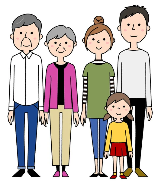Ευτυχισμένη Οικογένεια Εικονογράφηση Μιας Ευτυχισμένης Οικογένειας — Διανυσματικό Αρχείο