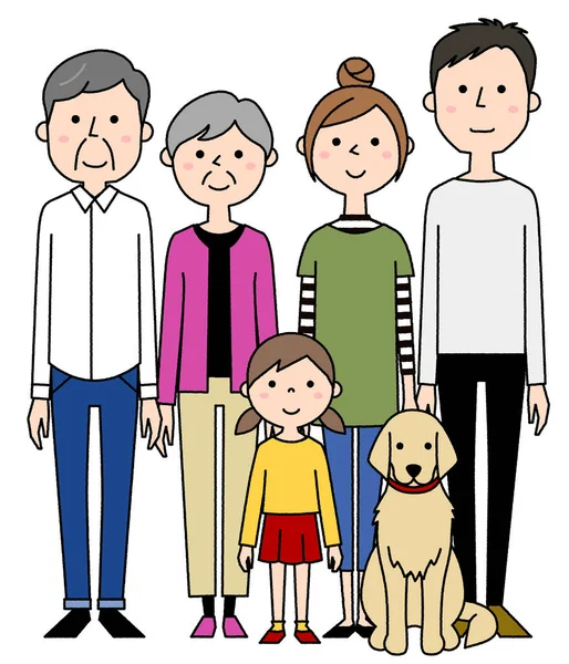 Familia Feliz Ilustración Una Familia Feliz — Vector de stock