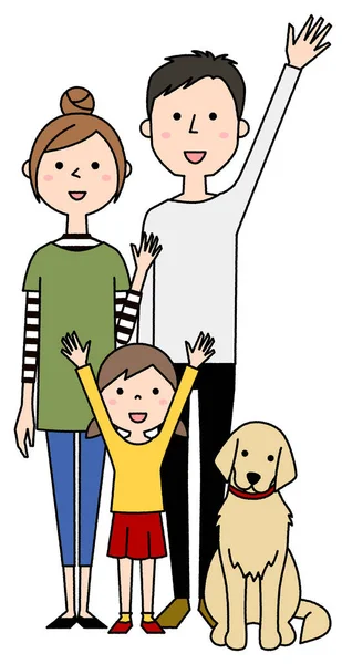 Famille Heureuse Illustration Une Famille Heureuse — Image vectorielle