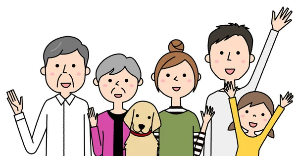 Famille Heureuse Illustration Une Famille Heureuse — Image vectorielle