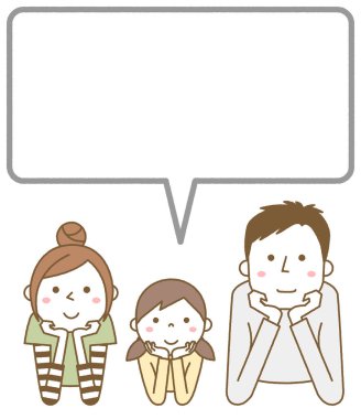 Mutlu aile, konuşma balonu / Mutlu aile konuşma balonu çizimi.