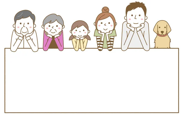 Famille Heureuse Avec Tableau Blanc Illustration Famille Heureuse Avec Tableau — Image vectorielle